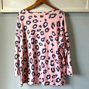 Oversized animal print tunic top